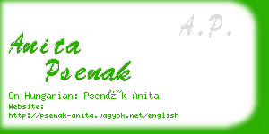 anita psenak business card